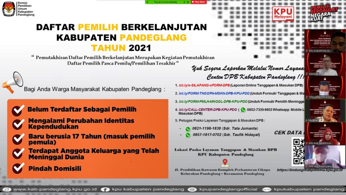 KPU KABUPATEN PANDEGLANG LAKUKAN RAPAT KOORDINASI PDPB PERIODE BULAN JUNI TAHUN 2021 SECARA DARING			No ratings yet.		