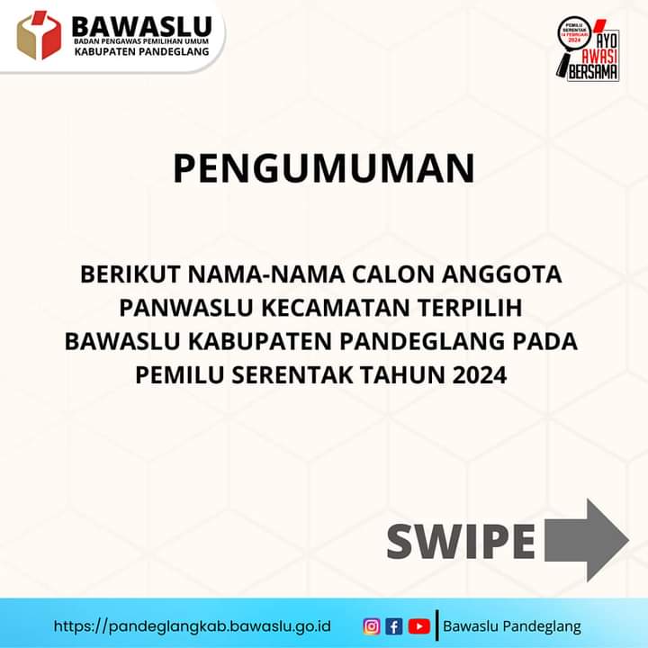 DUA ORMAS PANDEGLANG SOROTI HASIL PENETAPAN NAMA-NAMA TERPILIH CALON ANGGOTA PANWASLU KECAMATAN  “BUKAN BERDASARKAN HASIL KEMAMPUAN MELAINKAN HASIL TITIPAN” ?			No ratings yet.		